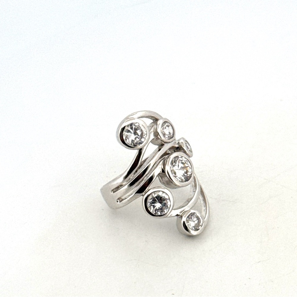 Stunning 925 Sterling Silver Constellation style silver statement ring 8.4G - Picture 11 of 16